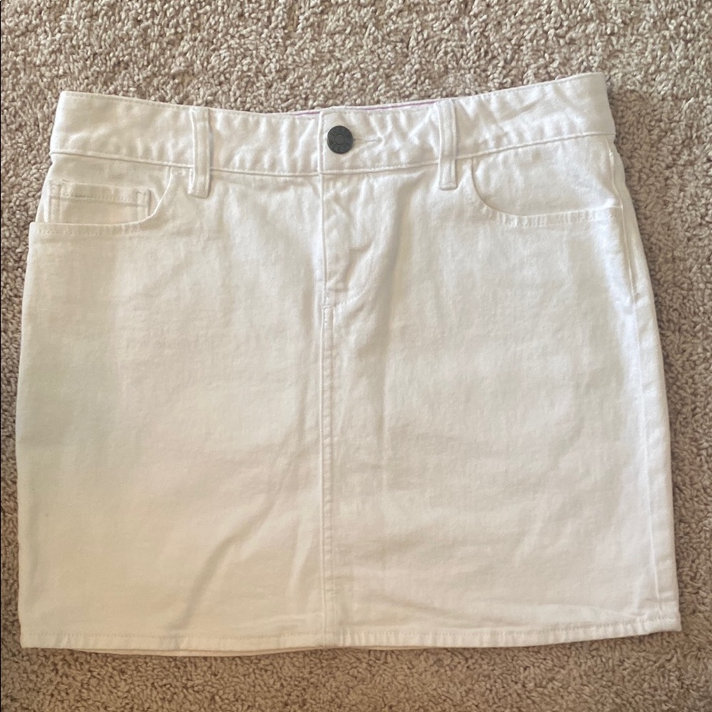 Classic White Denim Skirt